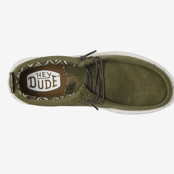 Hey Dude Men's Wally Mid Canvas Olive Men Shoes size 9 - Picture 2 of 9